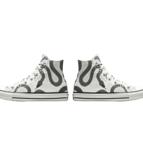 Converse Chuck Taylor All Star High Snake Custom White Black size 13 NEW - Picture 3 of 6